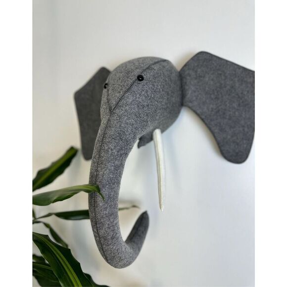Gray Felt Elephant - Picture 1 of 5